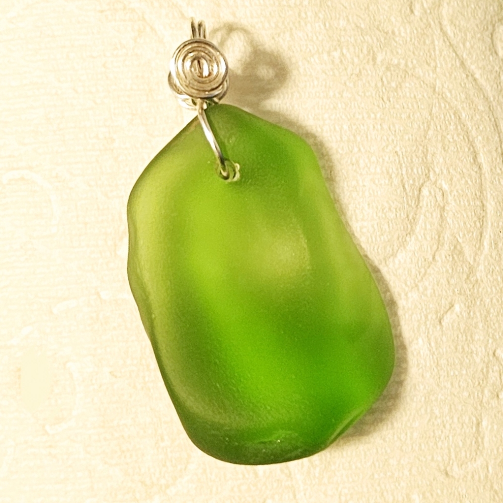 Green glass necklace
